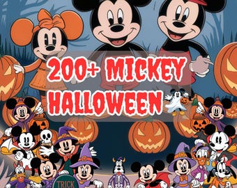 200+ Mickey Halloween PNG Bundle, Cute Mickey and Minnie Halloween Costumes, Trick or Treat, Spooky Season Designs, Instant Download