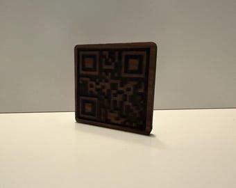 Walnut Engraved QR Code