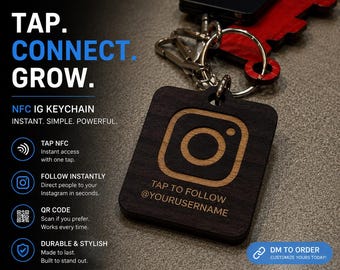 Custom NFC Keychain | Laser Engraved , Tap to Share Contact Info