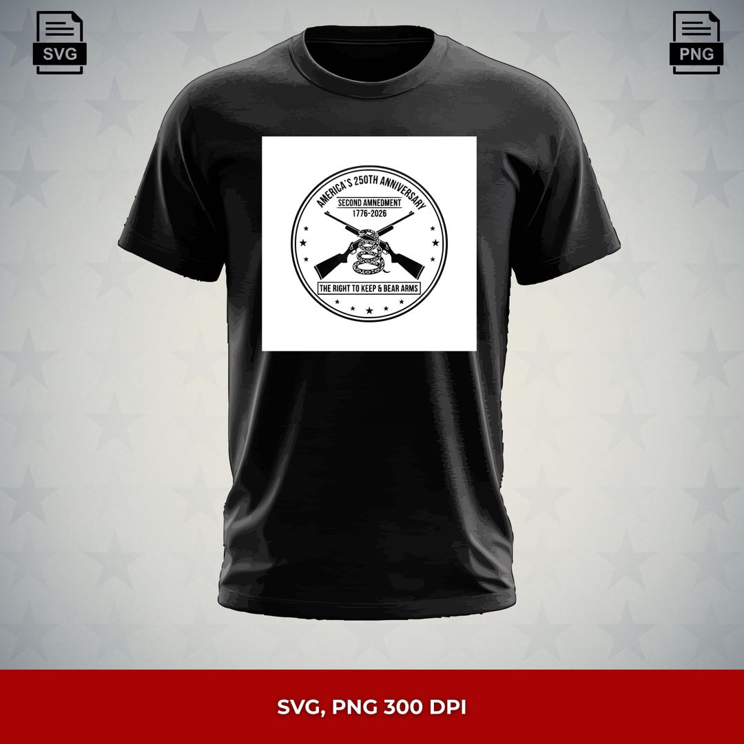 250th Anniversary SVG | Patriotic Typography, Second Amendment Design ...