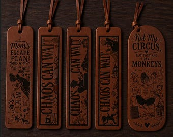 Funny Mom Bookmark SVG Bundle | Chaos Can Wait, Not My Circus (Digital Download)