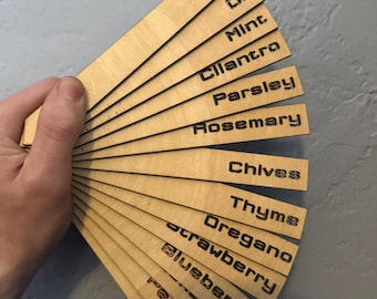 Herb Garden Stakes SVG Bundle | Laser Cut Plant Markers (Digital File)