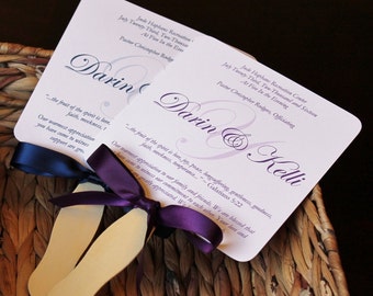 250 Country Cottage Wedding Fan Programs Country Fan
