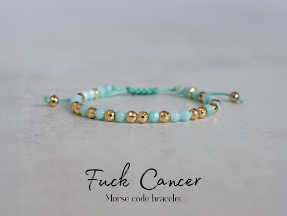 Fuck Cancer Morse Code Bracelet, Cancer Support Friendship Gift, Survivor Best Friend Bracelet, Meaningful Gift Get Well Soon Gift