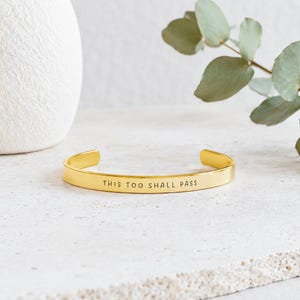 Funny quote bracelet in gold stainless steel with secret inner engraving