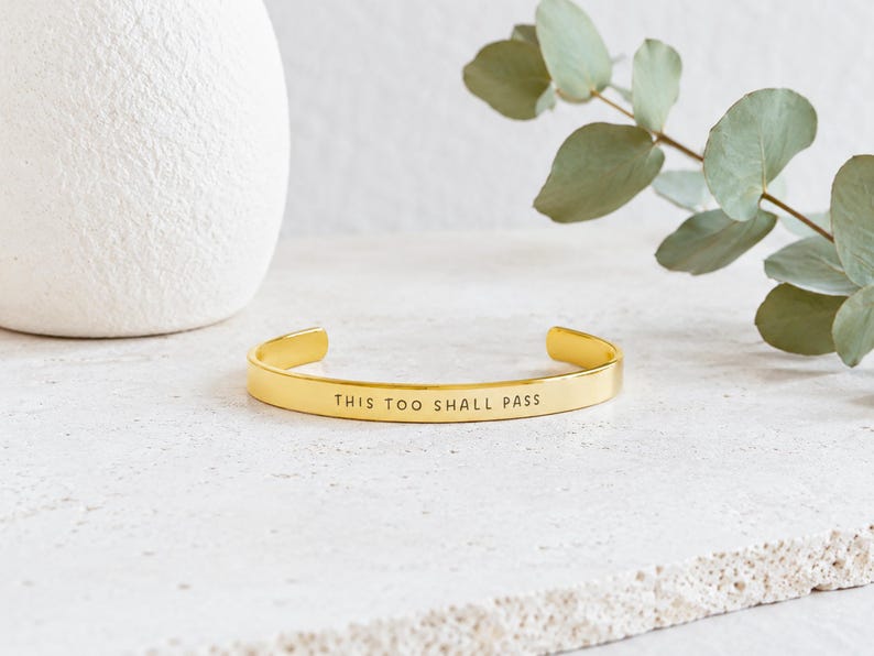 Funny quote bracelet in gold stainless steel with secret inner engraving
