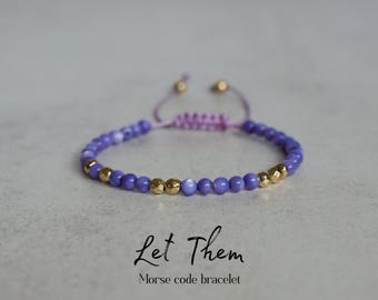 Let Them Morse Code Bracelet, Friendship Gifts For Best Friend Female, Hidden Message in Best Friend Bracelet, Inspirational Christmas Gifts