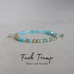 Fuck Trump Morse Code Bracelet, Anti Trump Jewelry, Brst Friend Gift, Friendship Bracelet, Not My President, FDT Resist Bracelet