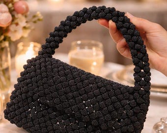 Handmade Blackberry Beaded Bag | Elegant Evening Purse
