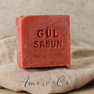 Rose Oil Vegan Soap, Handmade Bar Soap, Exfoliating Soap, %100 Natural, Traditional Made, Turkish Organic Soap