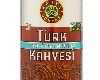 Medium Roast Turkish Coffee 250g | 100% Arabica Beans, Traditional Tin