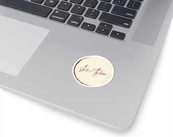 Queer She/Them Pronoun Sticker For Pride Month Gifting Personal Keepsake Thoughtful Gift