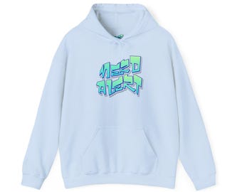 Graffiti Nerd Alert | Neonowa sztuka uliczna Vaporwave z lat 80. | Bluza z kapturem Heavy Blend™ unisex