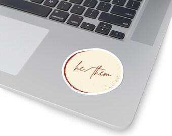 Queer He/Them Pronoun Sticker For LGBTQ Theme Gifting Pride Month Collection