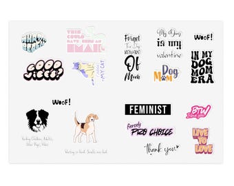 Hilarious Dog Mom Sticker Sheet Gift Funny Holographic Stickers Quotes Scrap Book Girlie Supplies
