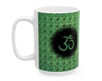 Meditation Om Mantra Coffee Mug Spiritual Gift For Yoga Teacher Simple Indian Festive Aesthetic
