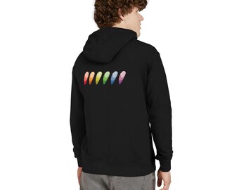 Rainbow Paintbrush Strokes Hoodie | Minimal Colorful Brushstroke Design