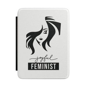 Feministisches Geschenk für Buchliebhaber mutige Frau illustriert Kindle Hülle Ebook Reader Geschenk schwarz Bild 1