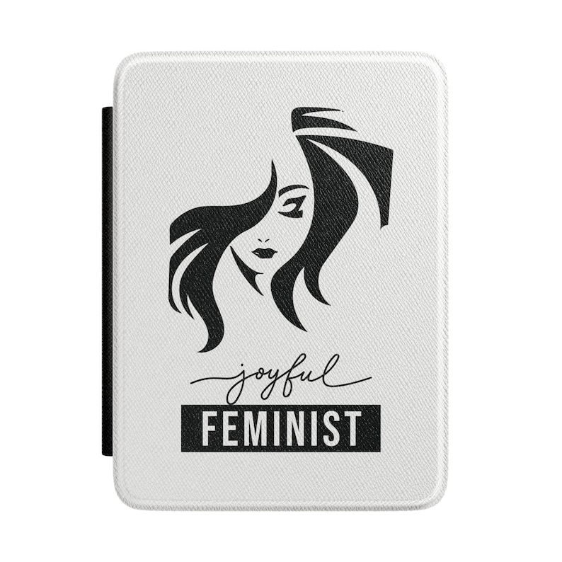Feministisches Geschenk für Buchliebhaber mutige Frau illustriert Kindle Hülle Ebook Reader Geschenk schwarz Bild 1