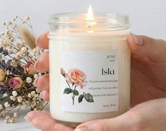 Custom Mother's Day Candle,Birthday Flower Candle,Mothers Day Gift, Personalized Gift, Stepmom Gift, Mothers Day Candle, Gift for Mom