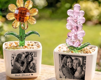 Maceta personalizada con foto para dama de honor, regalo para la dama de honor, recuerdo floral de cristal para la pedida de mano, el día de la boda, regalo para la despedida de soltera.