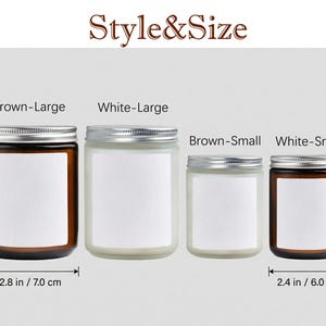 Peut inclure: Quatre bocaux en verre avec des couvercles argent&eacute;s, &eacute;tiquet&eacute;s Brown-Large, White-Large, Brown-Small et White-Small. Le bocal Brown-Large mesure 9,0 cm de haut et 7,0 cm de large. Le White-Small mesure 6,5 cm de haut et 6,0 cm de large.