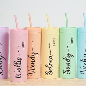 Personalized Skinny Tumbler, Custom Skinny Tumbler,Wedding Party water glass Gifts,water glass Gifts,Bridesmaid Tumbler with Lid and Straw
