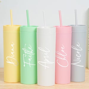 Personalized Skinny Tumbler,Bachelorette Party Tumbler, Bridesmaids Gift, Bridesmaid Tumbler with Straw,Bridesmaid Tumbler,Wedding Gifts