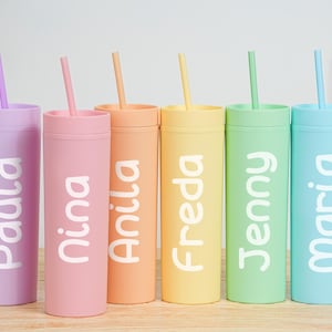 Personalized Skinny Tumbler, Custom Skinny Tumbler,Wedding Party water glass Gifts,water glass Gifts,Bridesmaid Tumbler with Lid and Straw