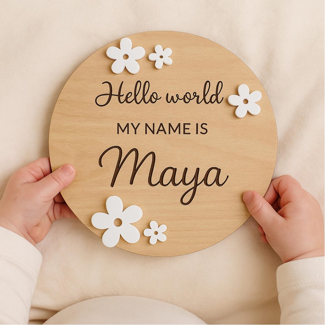 Custom Baby Name Sign for Hospital, Personalized Baby Announcement Sign ...
