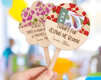 Teacher Gift Plant Stake, Customizable Wooden Gift Tag