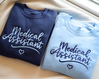 Embroidered MA Nurse Sweatshirt, Medical Assistant Crewneck