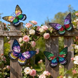 Metall Schmetterling Wanddekor Outdoor Zaun Wand Kunst Decor, hängende Dekoration für Garten Yard Terrasse Pastoral, Boho Gartendekorationen