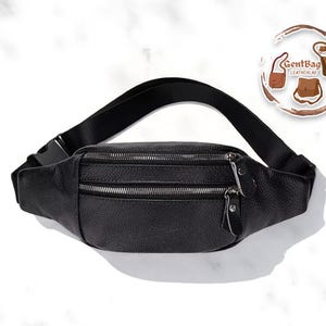 Men&#39;s Leather Chest Bag Crossbody | Large Capacity Travel Shoulder Carrier | Retro Zipper Fanny Pack | Adjustable Strap Purse