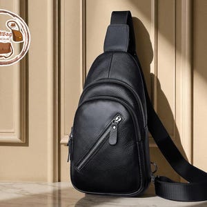 Men’s Sling Chest Pack | Waterproof Shoulder Bag with Zippers | Lightweight Stylish Travel Organizer | Streetwear Gift Idea