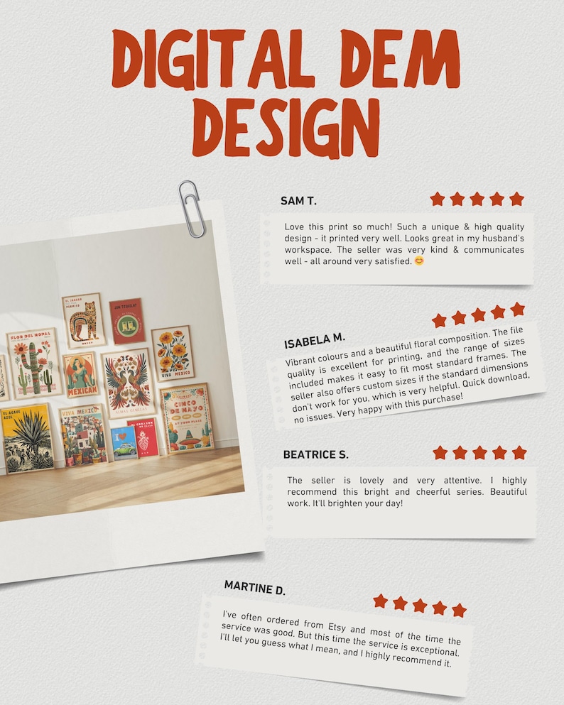 Mexican wall art bundle with colorful folk art prints for curated gallery wall displays