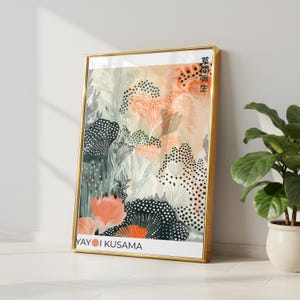 Fine art Botanical Print Art with Kusama-inspired dotted floral composition.