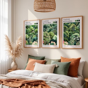 Botanical Japanese Poster set of three, designed for Japandi Wall Art and gallery wall decor