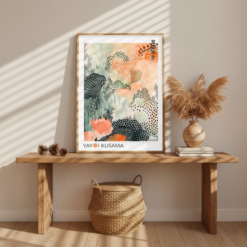 Abstract Wall Art piece blending geometry and organic botanical elements.