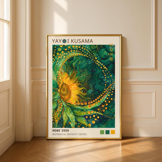Yayoi Kusama Botanical Print | Abstract Japanese Wall Art | Modern Minimalist Botanical Poster | Digital Download