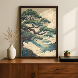 Asian Wall Art inspired by traditional Japanese landscape art and nature symbolism
