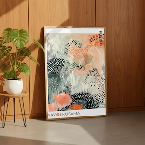 Colorful Minimalist wall print inspired by Yayoi Kusama’s playful art style.