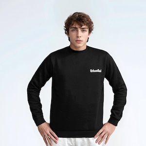 Men&#39;s Black Crewneck Sweatshirt, Crewneck Sweatshirt, Black Sweatshirt, Men&#39;s Sweatshirt, Sweatshirt.