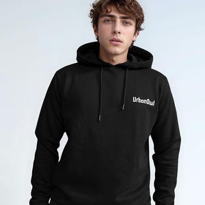Black Pullover Hoodie, Black Hoodie, Men's Black hoodie, Women's Winter Hoodie, Fleece hoodie, Hooded jacket, pullover hoodie.