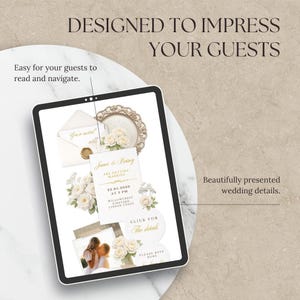 Editable Wedding Website Template Canva, Elegant Digital Wedding Invitation with RSVP, Luxury Wedding Website image 7