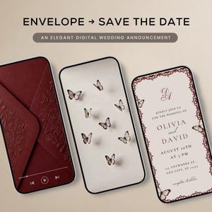 burgundy save the date, save the date, animated save the date,