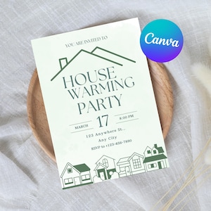 Editable House Warming Invitation, House Warming Party, Modern, Minimalist, Printable or Text Invite, Digital, House Party Invite, Canva