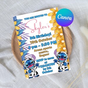 Faire-part au point modifiable, invitation d'anniversaire au point, impression sur toile pour fille d'anniversaire au point numérique, modèle d'invitation de fête point imprimable personnalisé