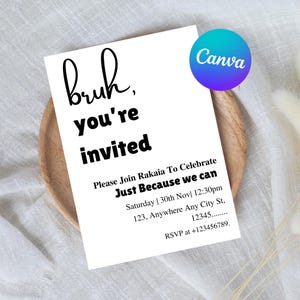 Convite de aniversário EDITÁVEL para o irmão, convite para o meu aniversário, aniversário de adolescente, convite para festa de menino adolescente, modelo editável do Canva