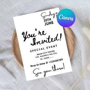 Modern Business Invitation Template, Special Event Invitation, Join Us Invite, Electronic Invite Template, Clean Invitation Canva